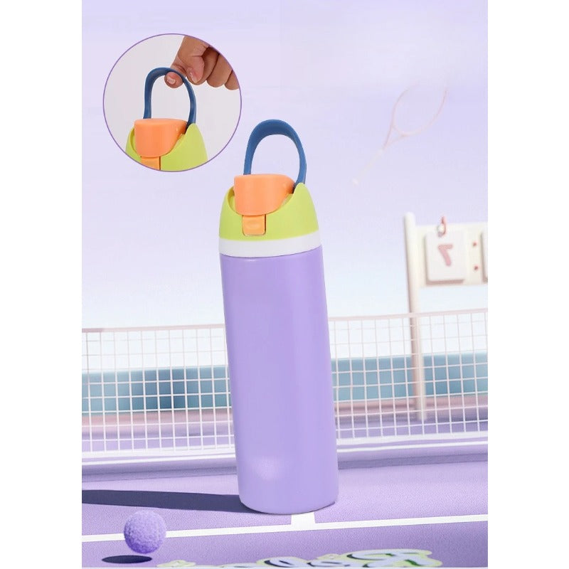 16/19/24/32OZ New 304 Stainless Steel Fitness Cup with Handle, Macaron Colored Insulated Bottle Large Capacity Straw Fruit Cup