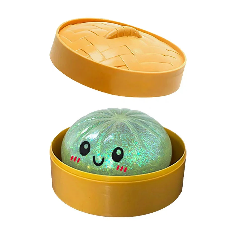 Dumpling Pressure Dumpling Squishies Cute Colorful Bun Toy Slow Rising Stress Relief Fidget Toy for Kids Adults Anti-Anxiety Gife