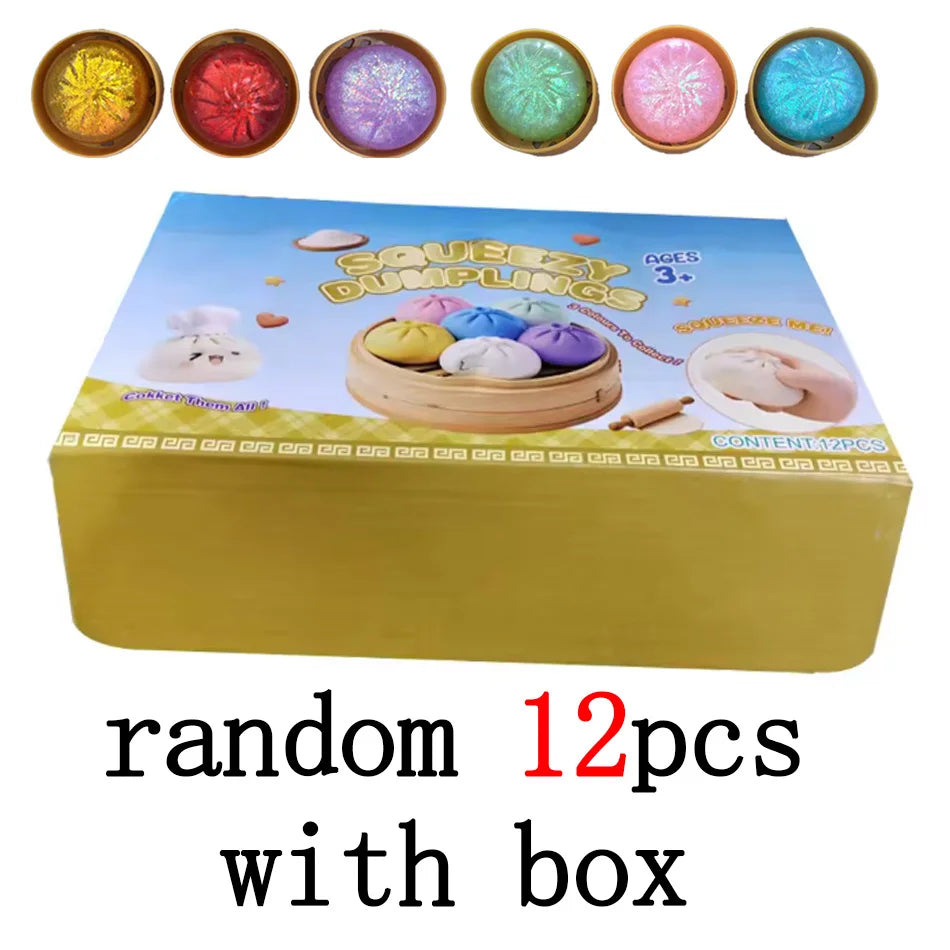 Dumpling Pressure Dumpling Squishies Cute Colorful Bun Toy Slow Rising Stress Relief Fidget Toy for Kids Adults Anti-Anxiety Gife