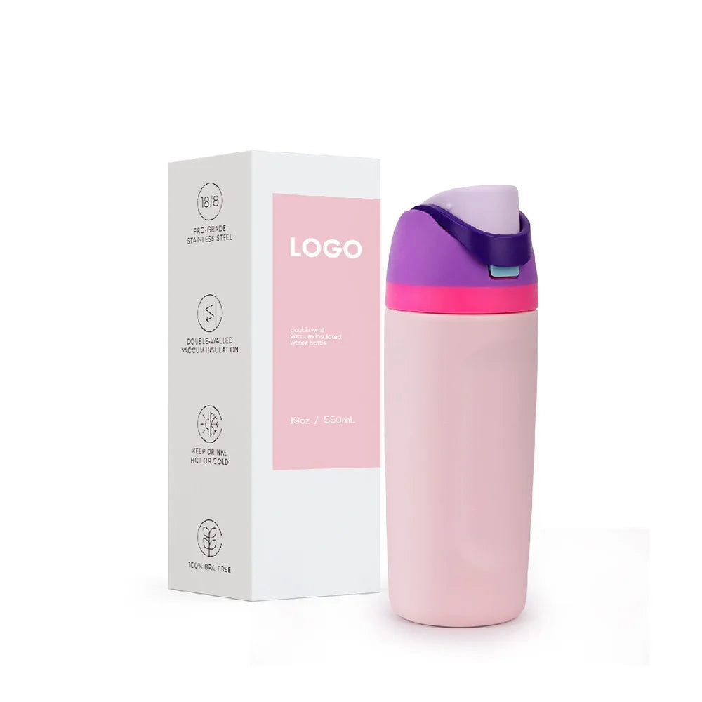 16/19/24/32OZ New 304 Stainless Steel Fitness Cup with Handle, Macaron Colored Insulated Bottle Large Capacity Straw Fruit Cup