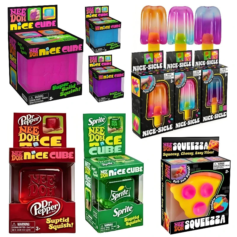 Trending Nee Doh Jellyfish & Cube Squish Toy, Soft Jelly Squeeze Stress Relief Fidget Toy, Sensory NeeDoh for Kids & Adults