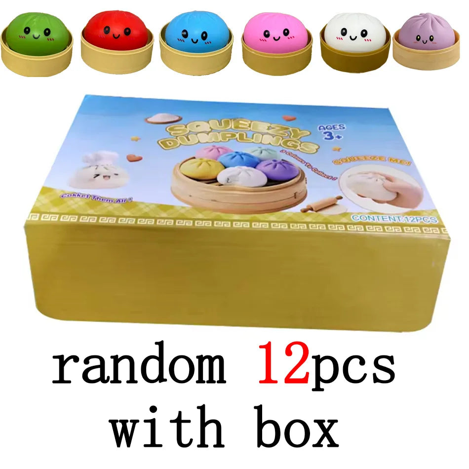 Dumpling Pressure Dumpling Squishies Cute Colorful Bun Toy Slow Rising Stress Relief Fidget Toy for Kids Adults Anti-Anxiety Gife