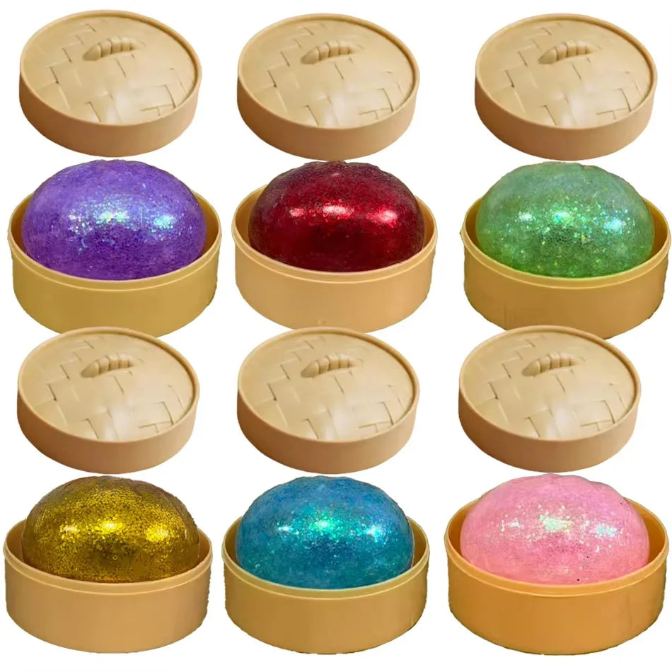 Dumpling Pressure Dumpling Squishies Cute Colorful Bun Toy Slow Rising Stress Relief Fidget Toy for Kids Adults Anti-Anxiety Gife