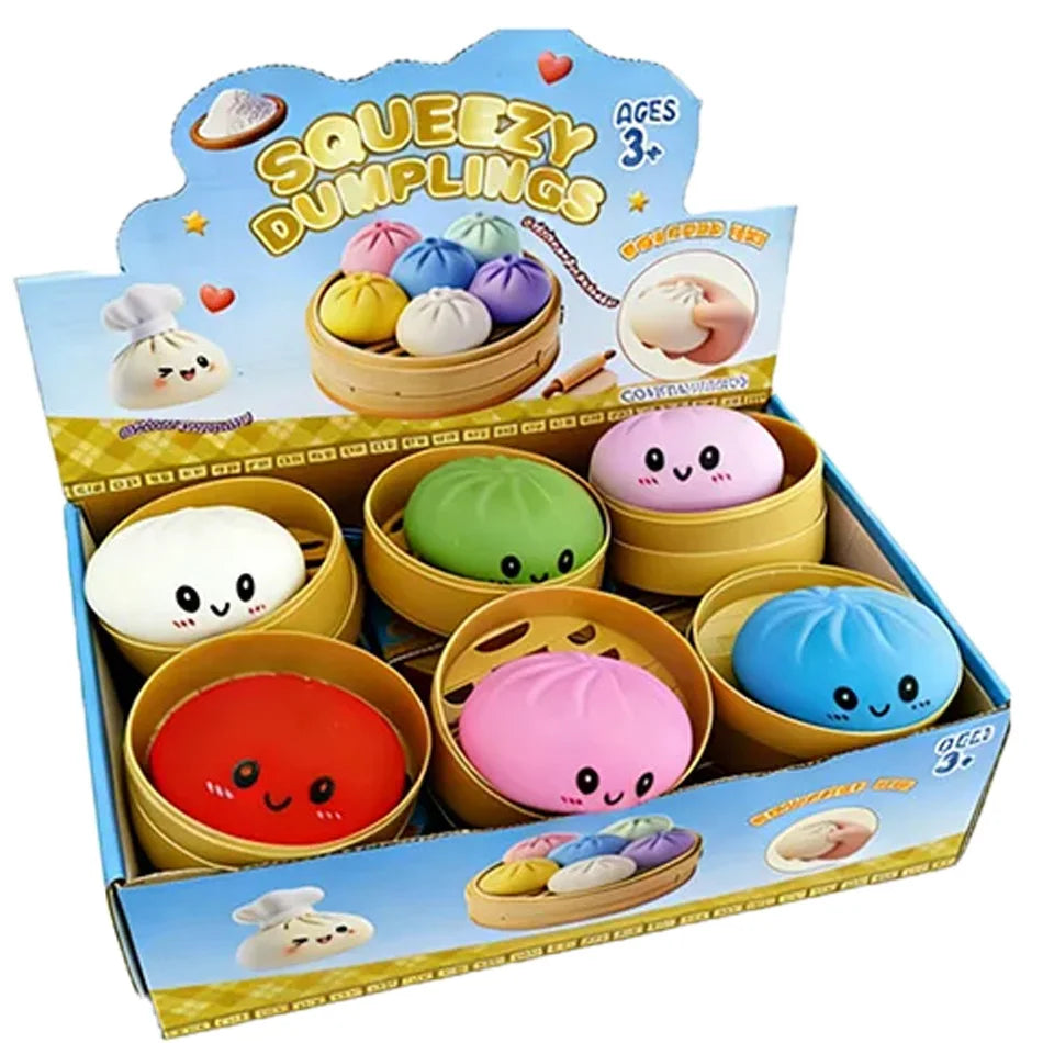 Dumpling Pressure Dumpling Squishies Cute Colorful Bun Toy Slow Rising Stress Relief Fidget Toy for Kids Adults Anti-Anxiety Gife